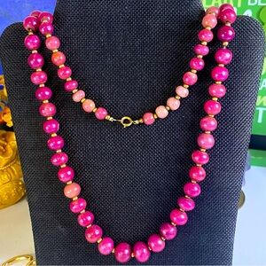 Vintage Handmade Graduated Dryed Natural Stone Necklace